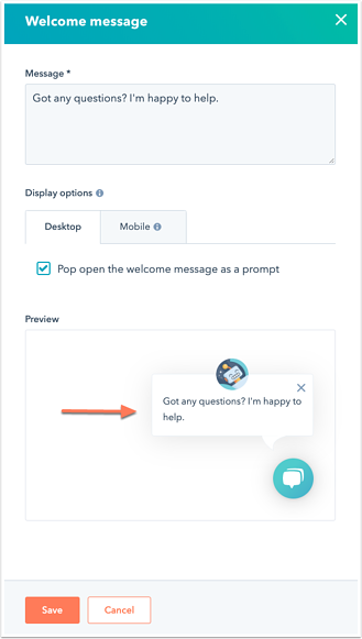 chatflows-chatbot-welcome-message