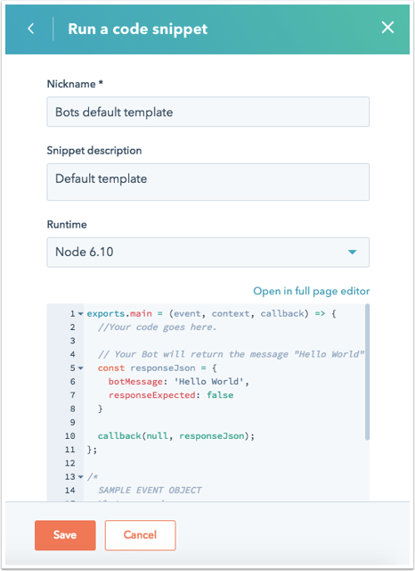 default-code-snippet