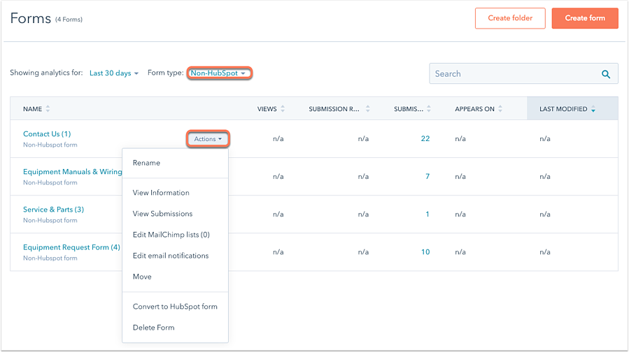 non-hubspot-form-actions