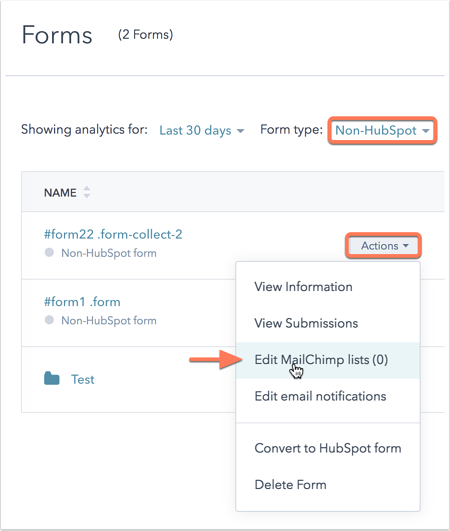 non-hubspot-forms-mailchimp