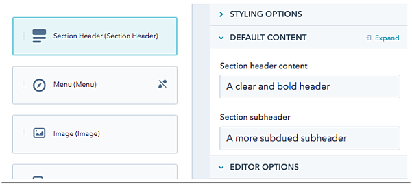 Section header