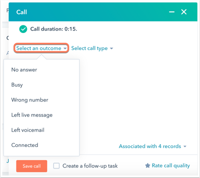 select-call-outcome