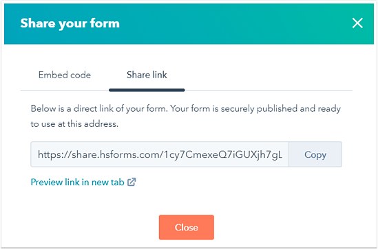 share-form-own-page