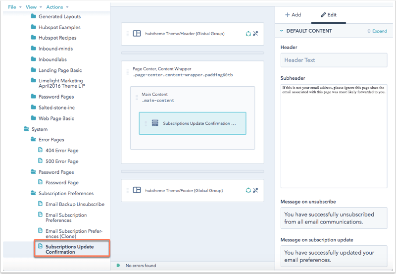 Subscription updates