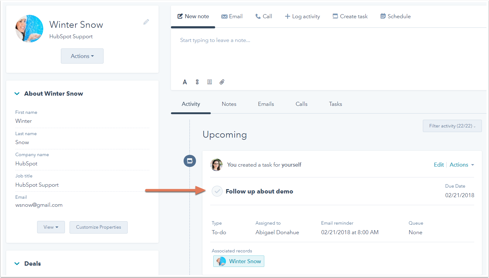 Capture d'écran d'un article d'aide HubSpot